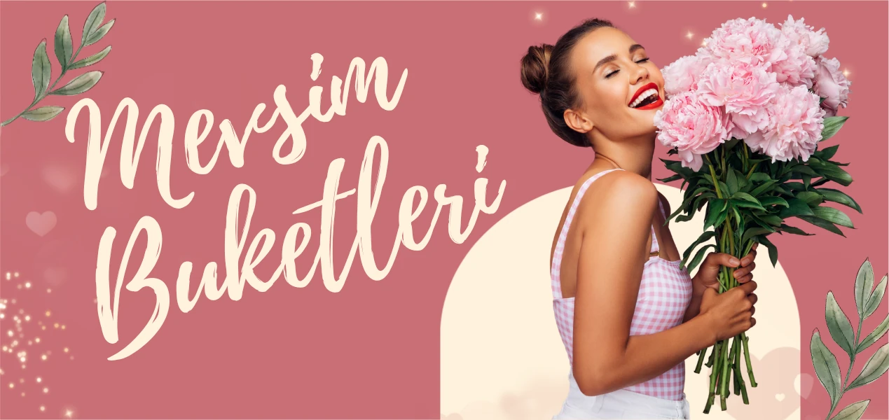 Mevsim çiçeklerinden hazırlanan buketler
