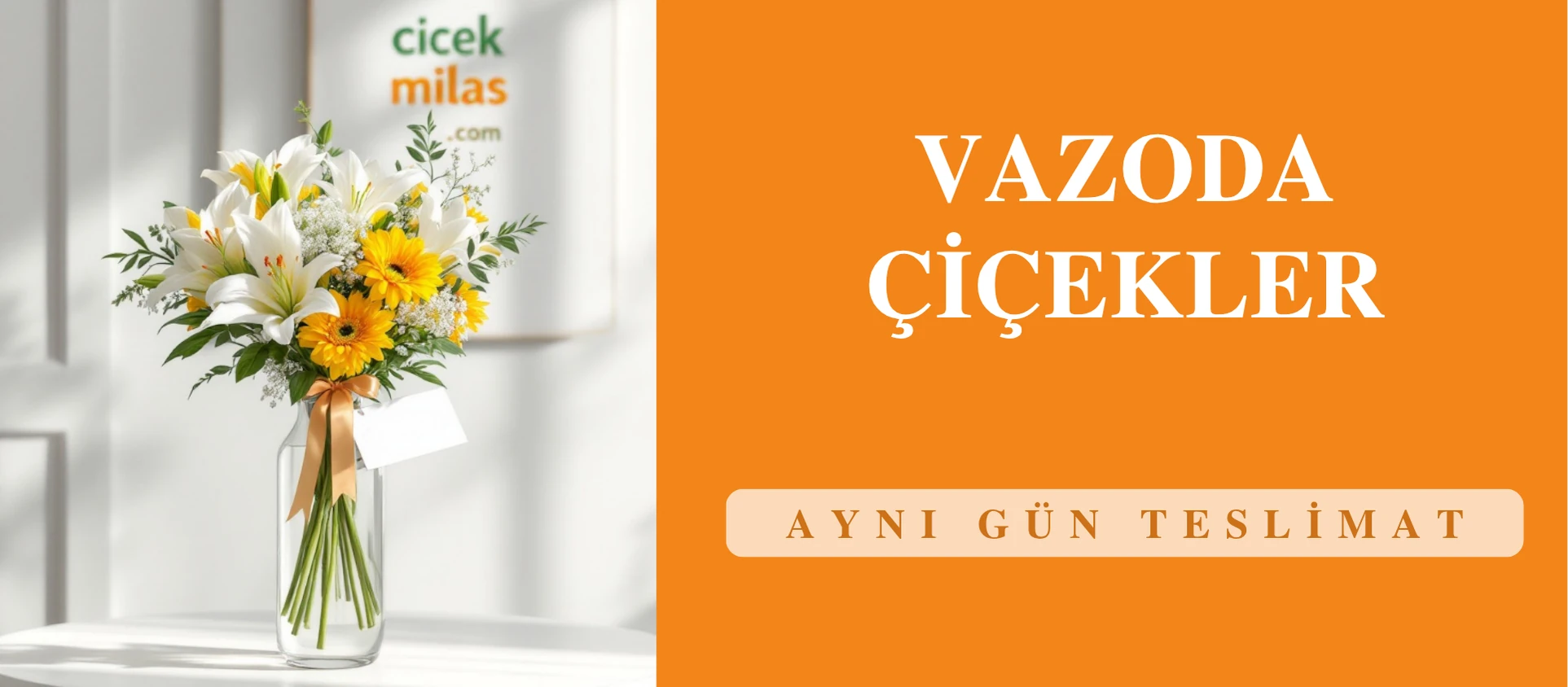 Vazoda çiçekler – aynı gün teslimat